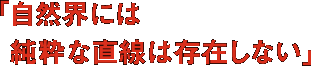 「自然界には純粋な直線は存在しない」