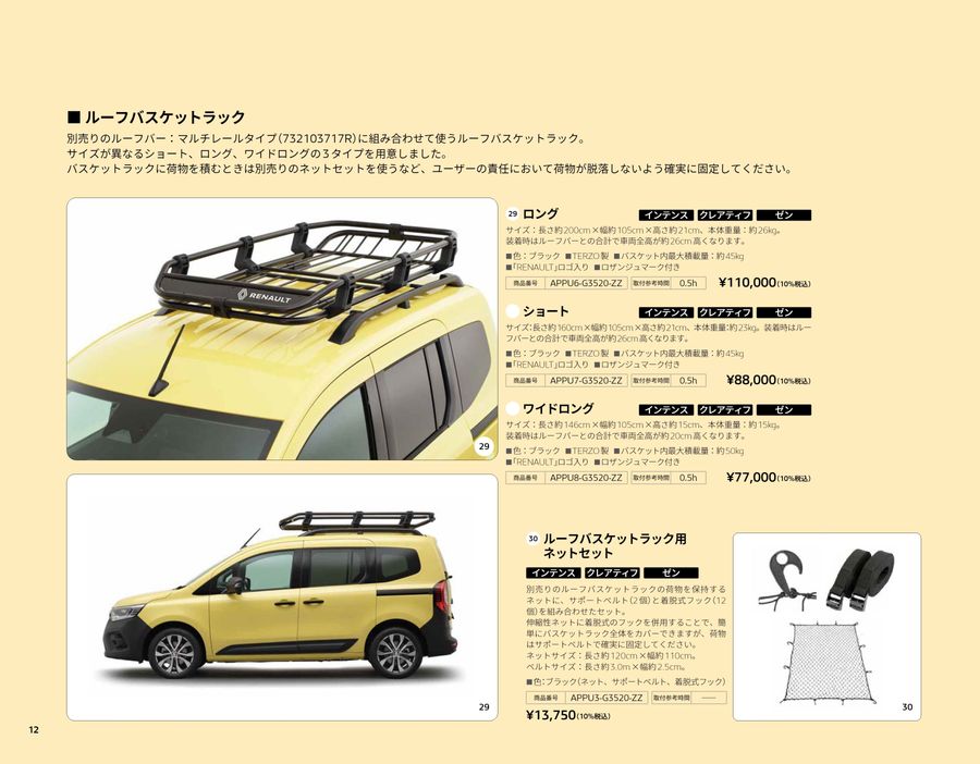 カングー ルーフレール 黒 サードパーティー製 濁り